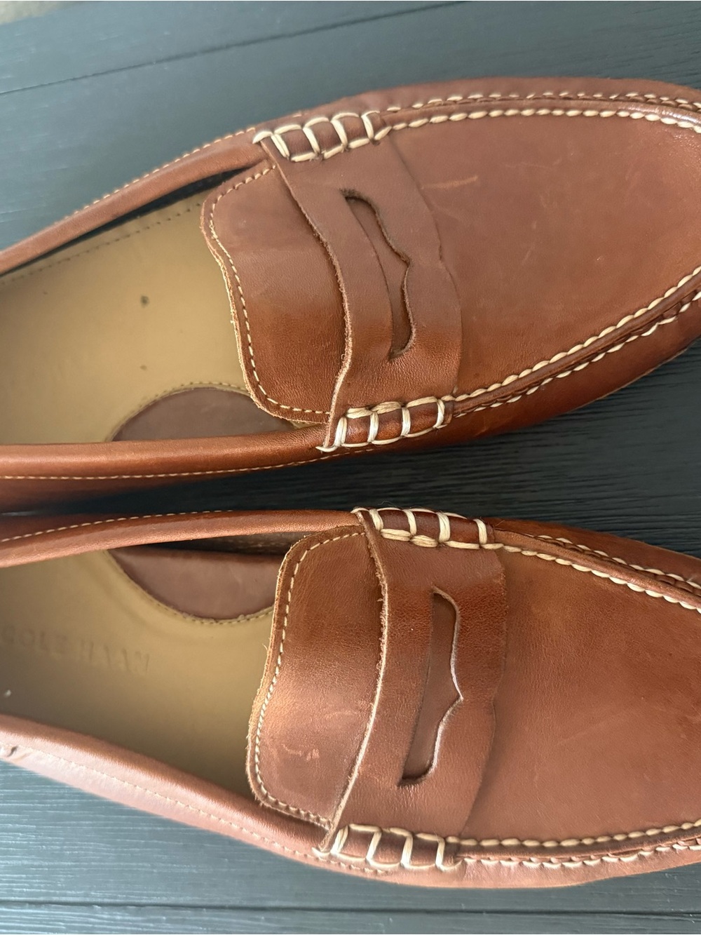 Cole Haan Men's Tan Leather Penny Loafers